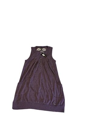 NWT Buffalo David Bitton Purple Henley Tunic Tank Top